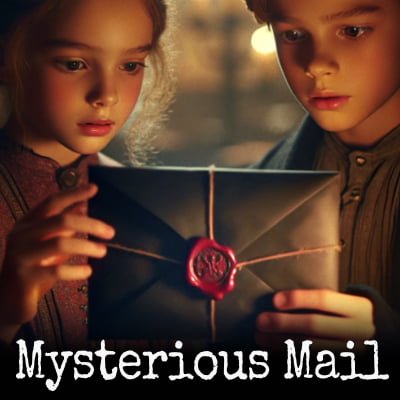 Children examining a mysterious envelope